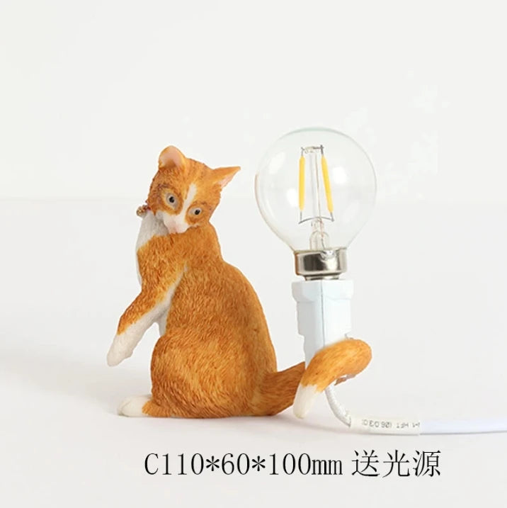 Animals Table Lamp Nordic Children's Bedroom Resin Cat Table Light  Bar Table Light home Decor night light Lighting Fixtures