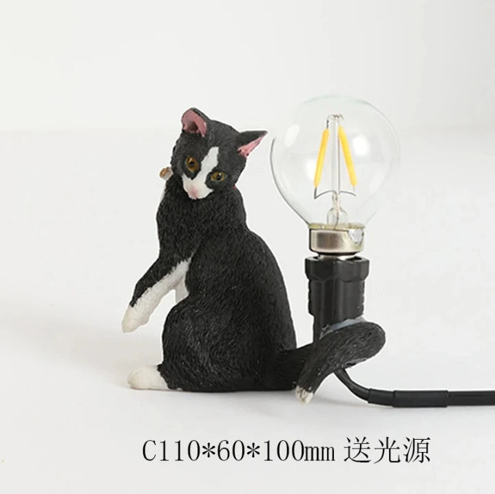 Animals Table Lamp Nordic Children's Bedroom Resin Cat Table Light  Bar Table Light home Decor night light Lighting Fixtures