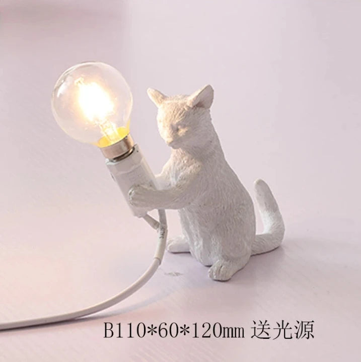 Animals Table Lamp Nordic Children's Bedroom Resin Cat Table Light  Bar Table Light home Decor night light Lighting Fixtures