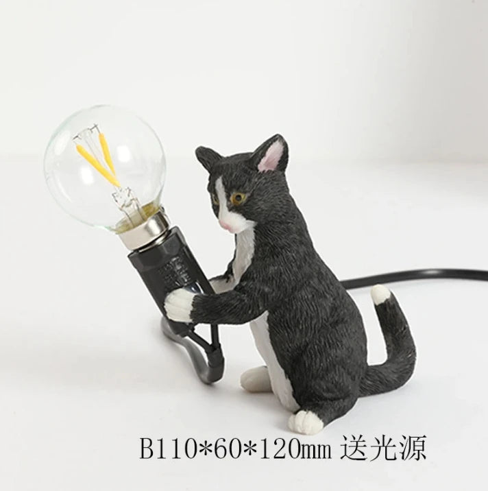 Animals Table Lamp Nordic Children's Bedroom Resin Cat Table Light  Bar Table Light home Decor night light Lighting Fixtures