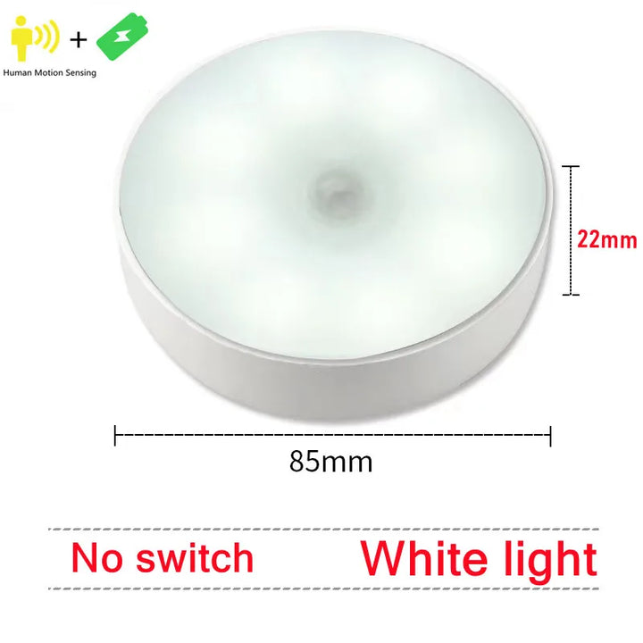 Motion Sensor Light Led USB NightLights Rechargeable Lamp for Bedroom Staircase Hallway Wardrobe Cupboard Lighting