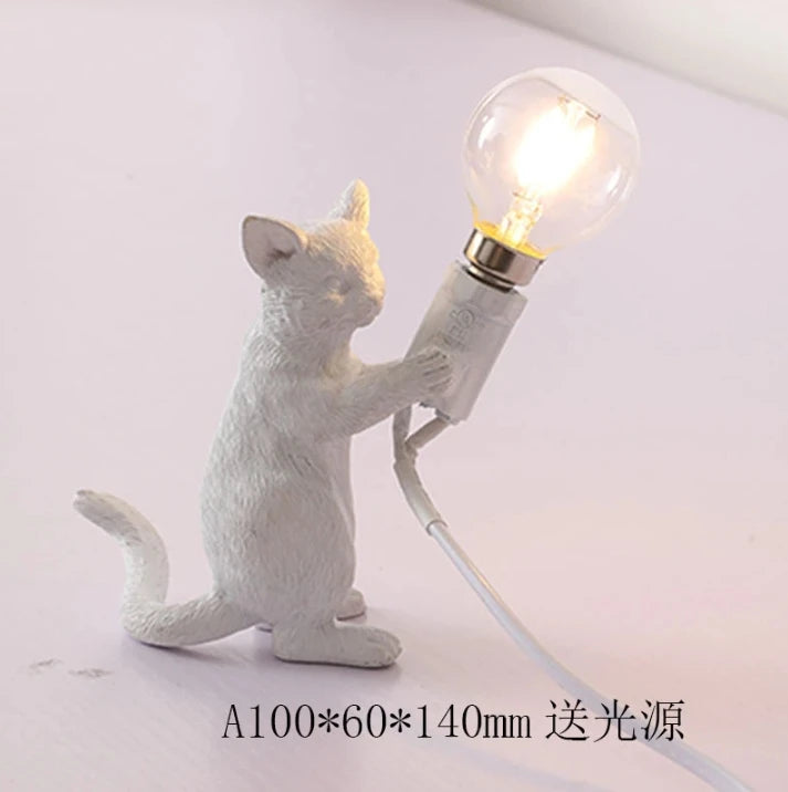 Animals Table Lamp Nordic Children's Bedroom Resin Cat Table Light  Bar Table Light home Decor night light Lighting Fixtures