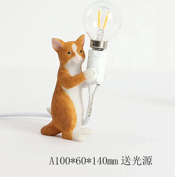 Animals Table Lamp Nordic Children's Bedroom Resin Cat Table Light  Bar Table Light home Decor night light Lighting Fixtures