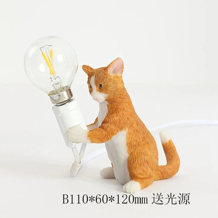 Animals Table Lamp Nordic Children's Bedroom Resin Cat Table Light  Bar Table Light home Decor night light Lighting Fixtures