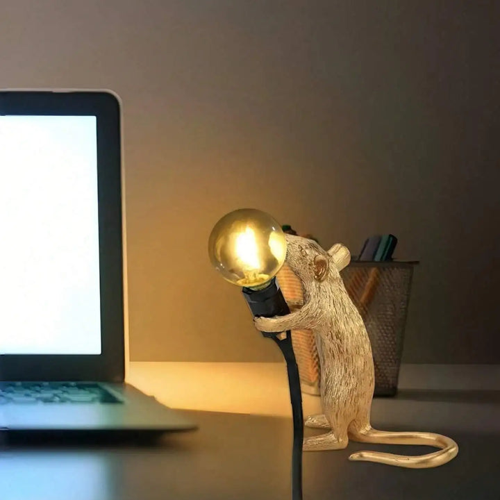 Modern Led Resin Animal Rat Table Lamp, Art Rat Shaped Bedside Gift Lamp, Led  Decorative Table Lamp (Bulb Included)