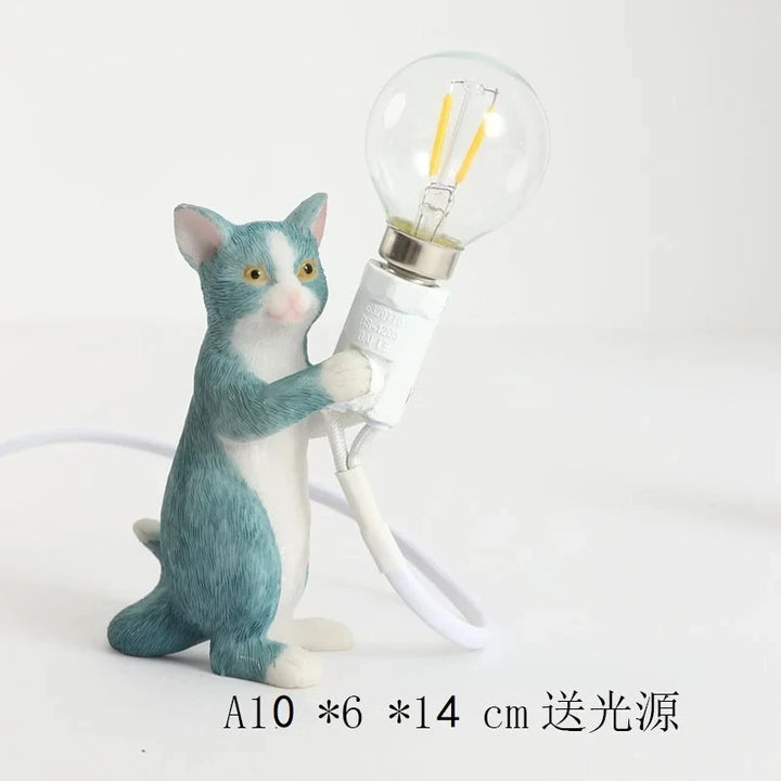 Animals Table Lamp Nordic Children's Bedroom Resin Cat Table Light  Bar Table Light home Decor night light Lighting Fixtures