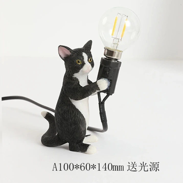 Animals Table Lamp Nordic Children's Bedroom Resin Cat Table Light  Bar Table Light home Decor night light Lighting Fixtures